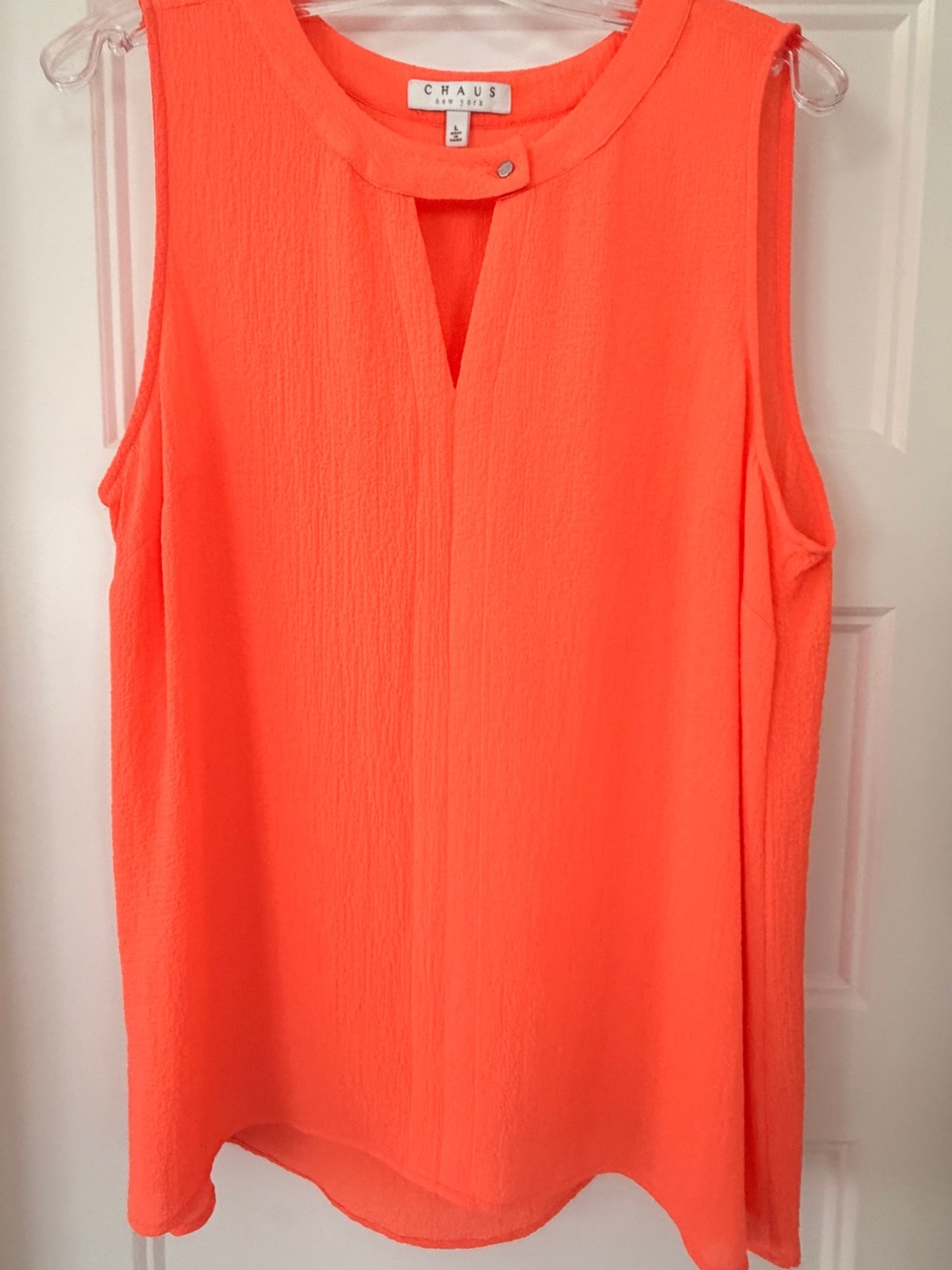 Chaus Neon Coral Sleeveless V-Neck Camisole